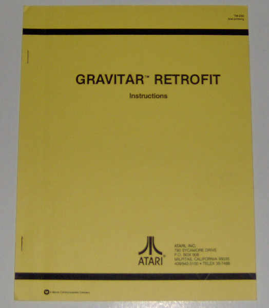 (image for) Atari Gravitar Retrofit Instructions - Click Image to Close